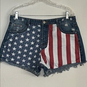 Trendy Boutique Stars and Stripes Jean Shorts